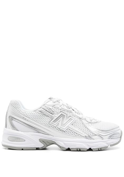 White and silver 740 sneakers New Balance - unisex